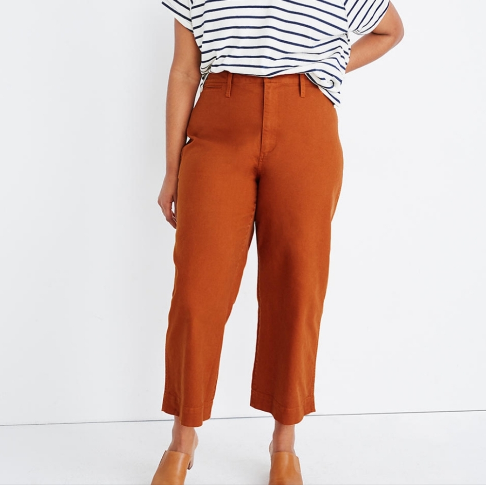 NWT MADEWELL HIGH RISE CURVY SLIM WIDE LEG CROP PANTS, 22 (36)